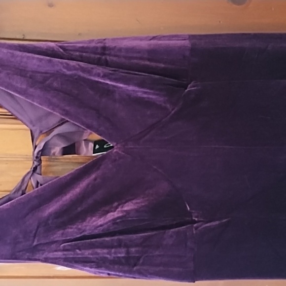NWT Candalite velvet sleeveless retro look full length event dress in purple XL - Picture 4 of 6